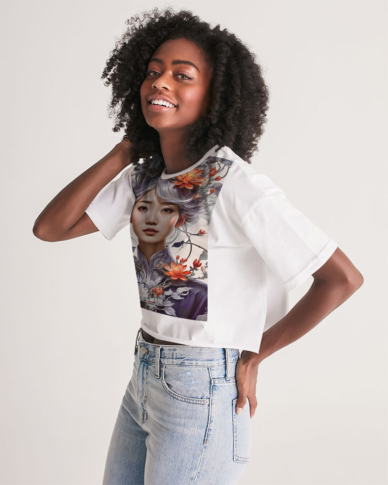 Woman's All-Over Print Lounge Cropped Tee