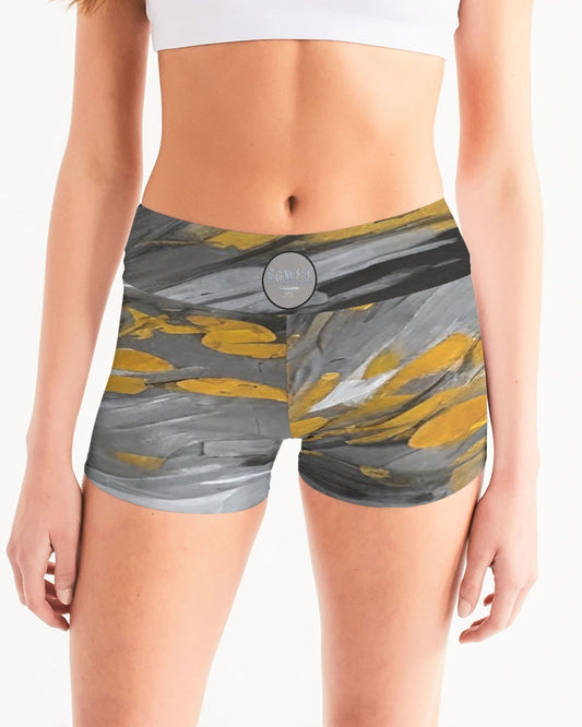Black Sister Collection [Part 1 ] Women's All-Over Print Mid-Rise Yoga Shorts