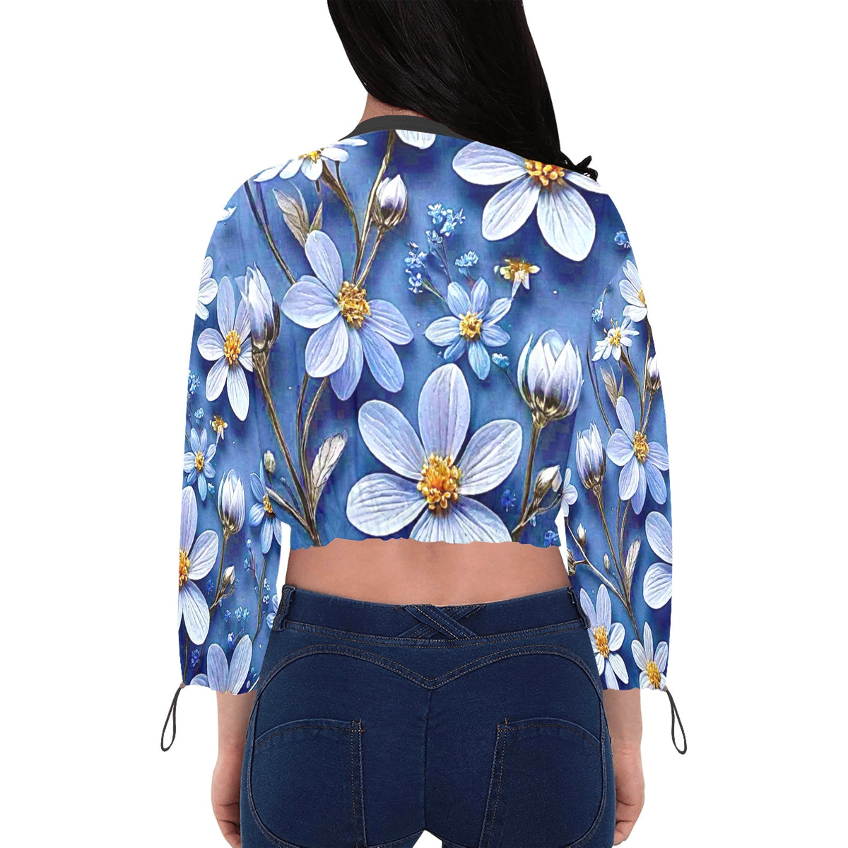 Women's Chiffon Cropped Jacket (Model H30)