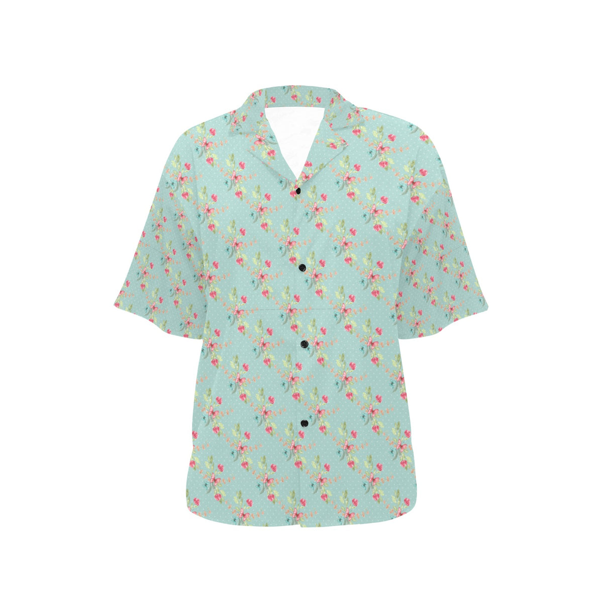 All Over Print Hawaiian light blue butterfly Shirt for Women (T58)