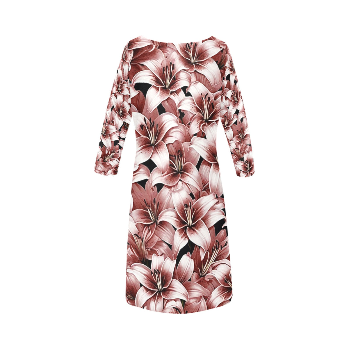 Women's Loose Round Neck Dress (Model D22)