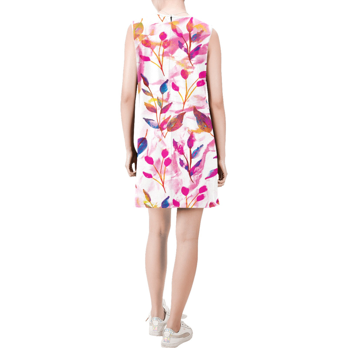 Sleeveless Round Neck Shift Dress (Model D51)