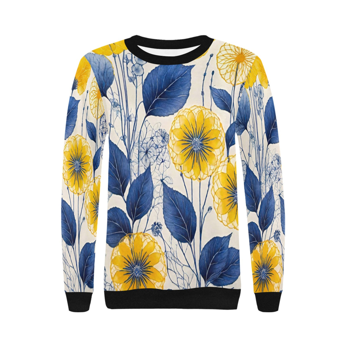 Women's Rib Cuff Crew Neck Sweatshirt (H34)