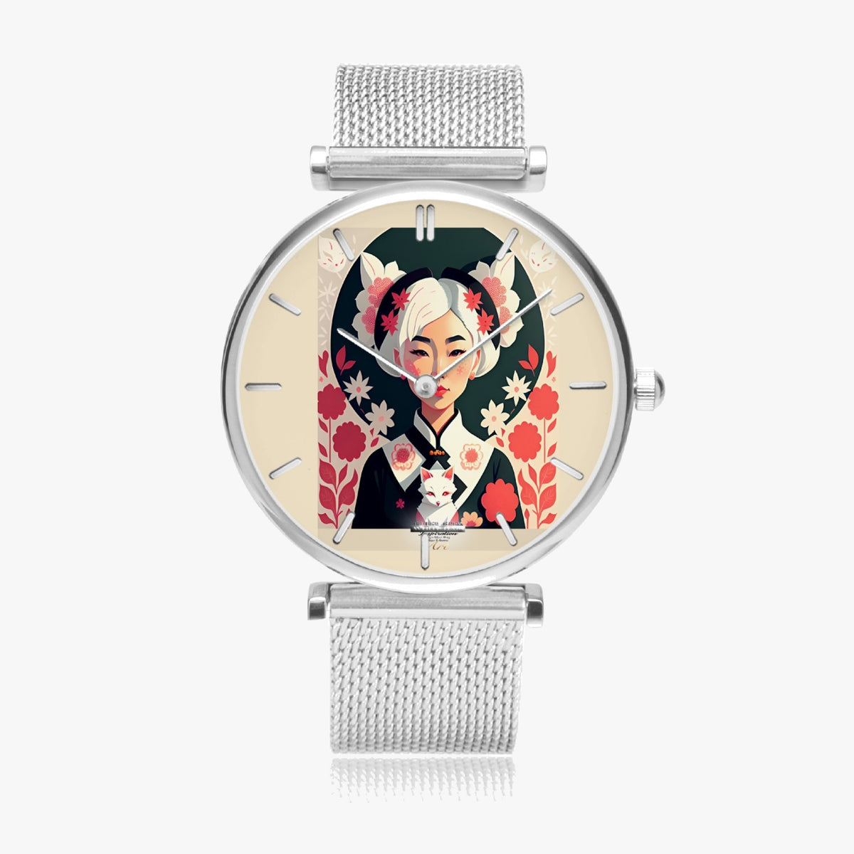 Asian the SilverFox  New Stylish Ultra-Thin Quartz Watch (With Indicators)