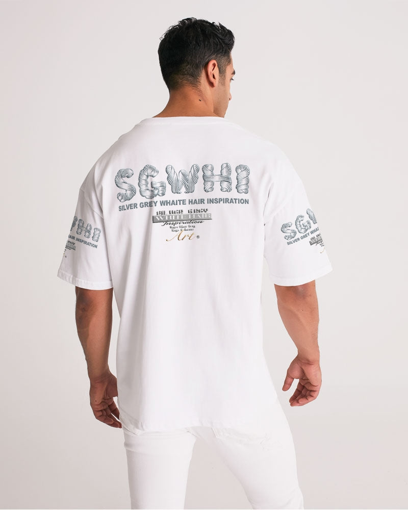White silver grey fox King Men's All-Over Print Premium Heavyweight Tee