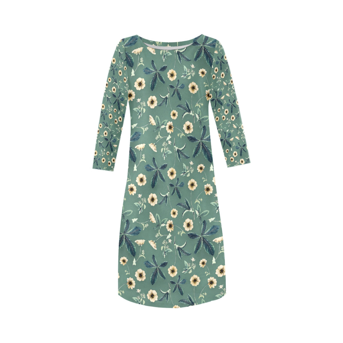 Women's Loose Round Neck Dress (Model D22)