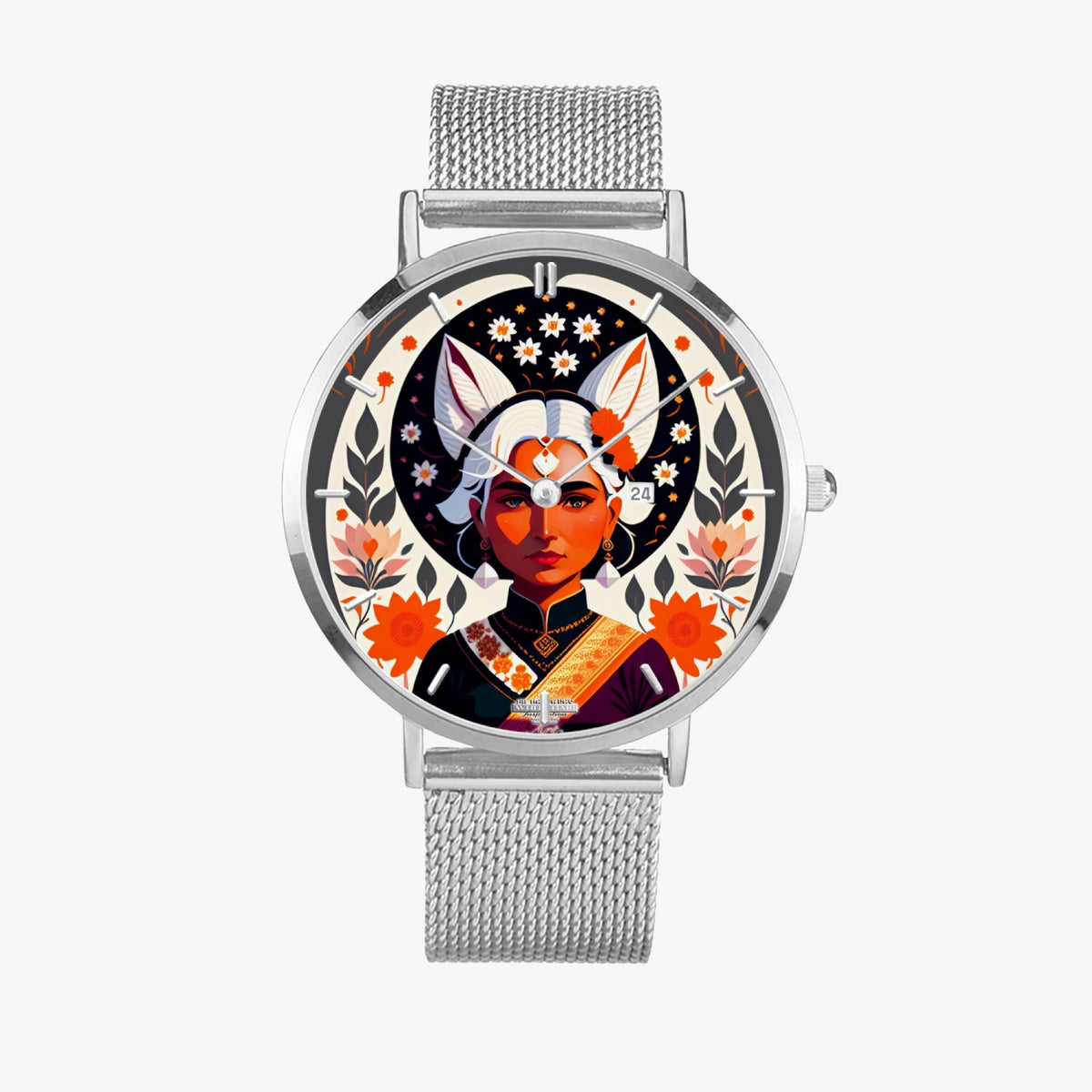 Indian Silverfox Stainless Steel Perpetual Calendar Quartz Watch (With Indicators)