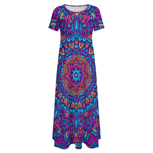 Round Neck Short Sleeve Dress (No Pockets)