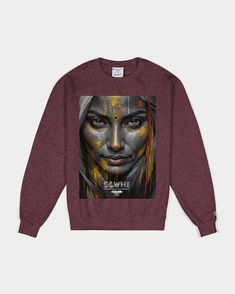 South Asian silver grey white hair sisters portrait [3] Unisex Sweatshirt | Champion