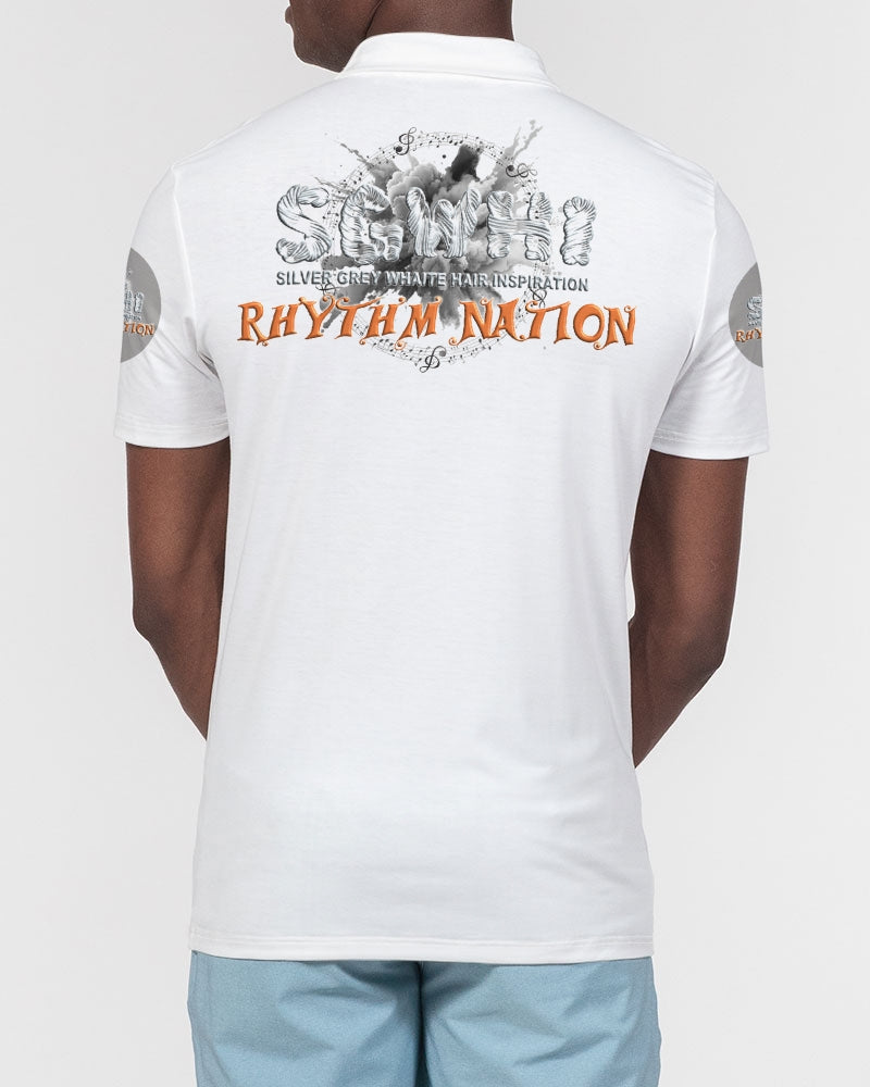 SGWHI Rhythm Nation & Mark Boyce Men's All-Over Print Slim Fit Short Sleeve Polo