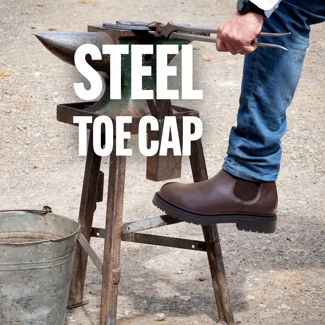 Detroit Steel Toe Cap Work Boots -  Black