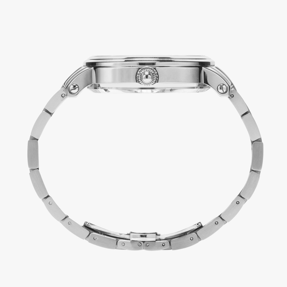 Silver grey white hair inspiration abstract pattern New Steel Strap Automatic Watch (With Indicators)