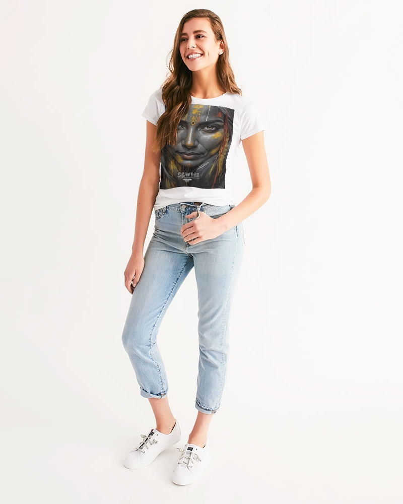 South Asian silver grey white hair sisters portrait [3] Women's All-Over Print Tee
