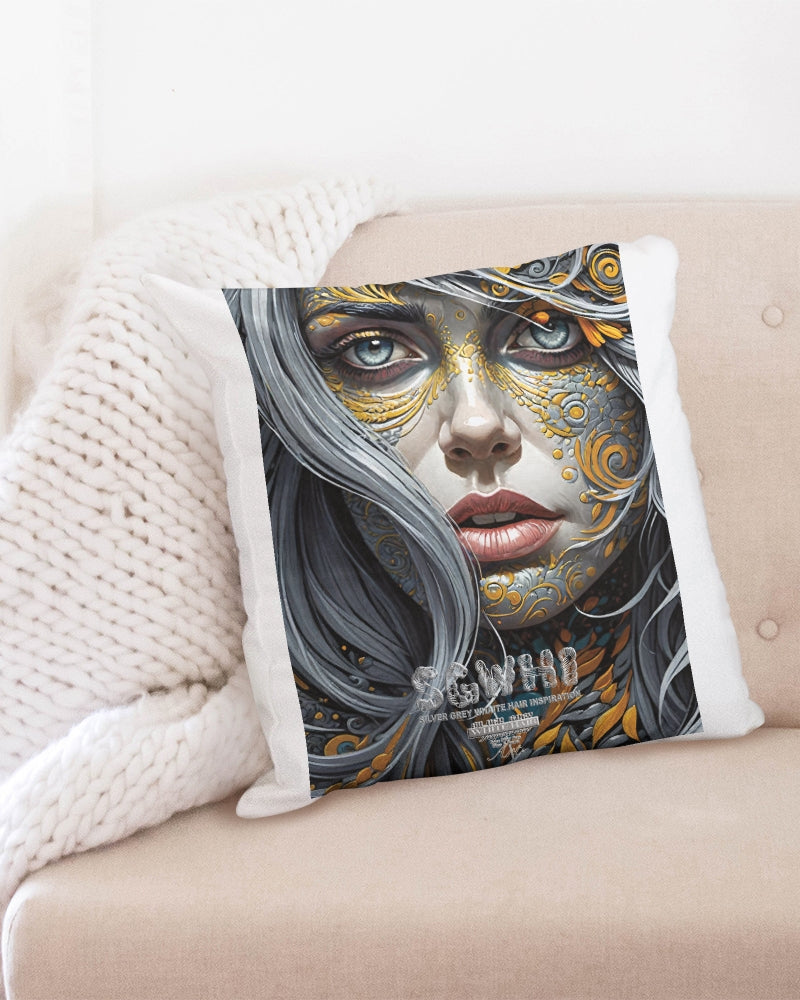 Sweet Silver Yellow Flower Grey Hair sister.[Part three] Throw Pillow Case 20"x20"