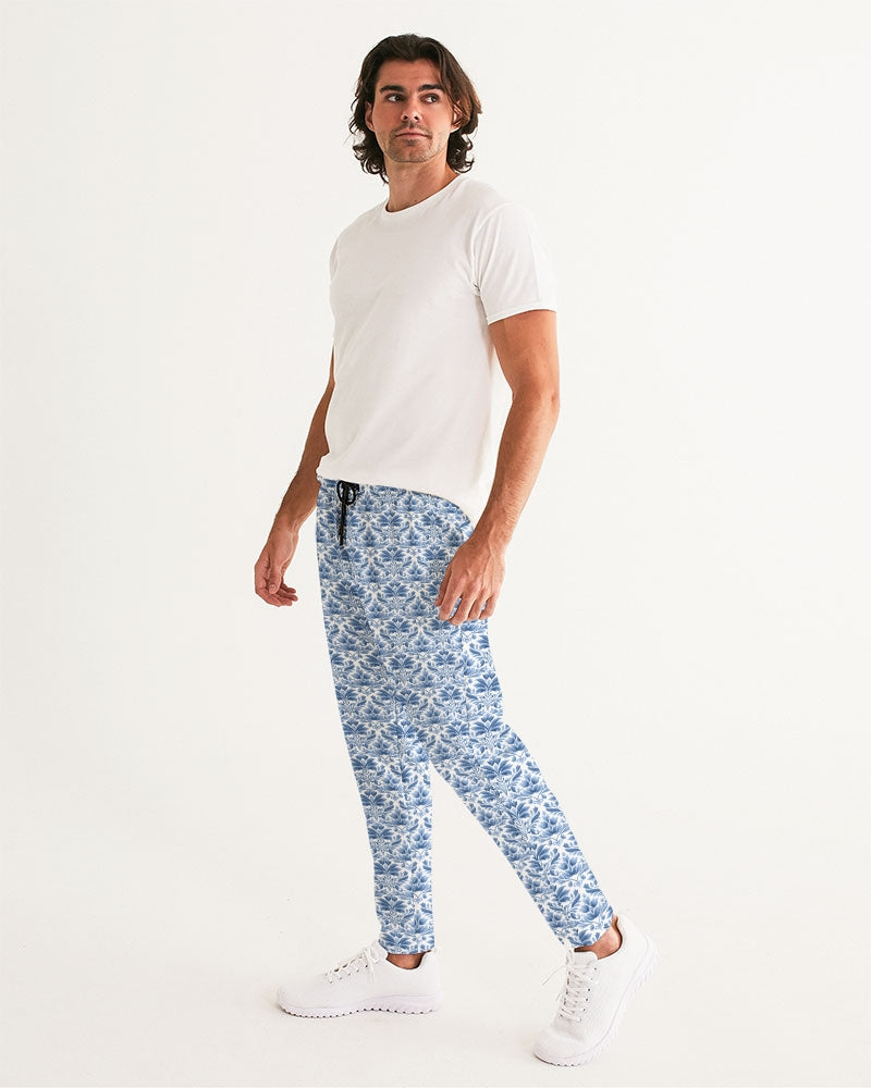 light blue Royal patten  Men's All-Over Print Joggers