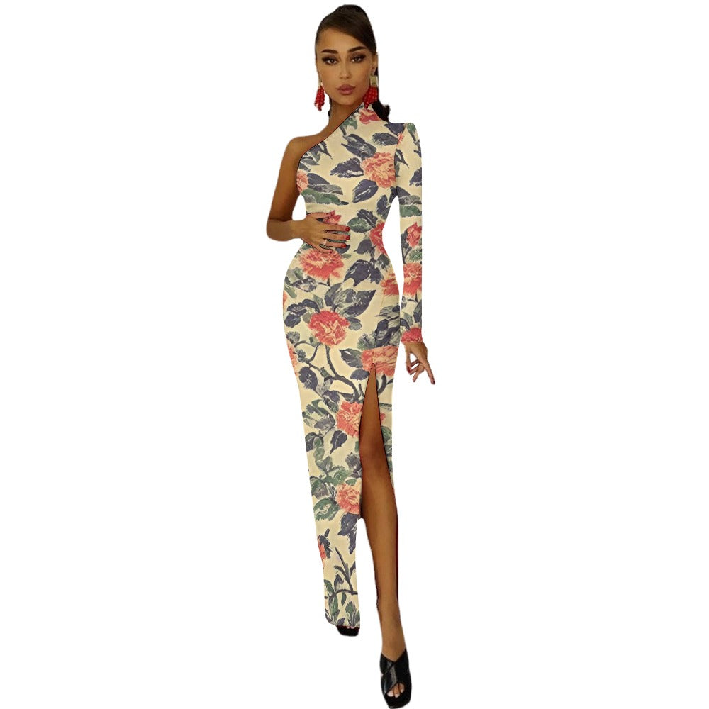 Half Sleeve Slit Dress