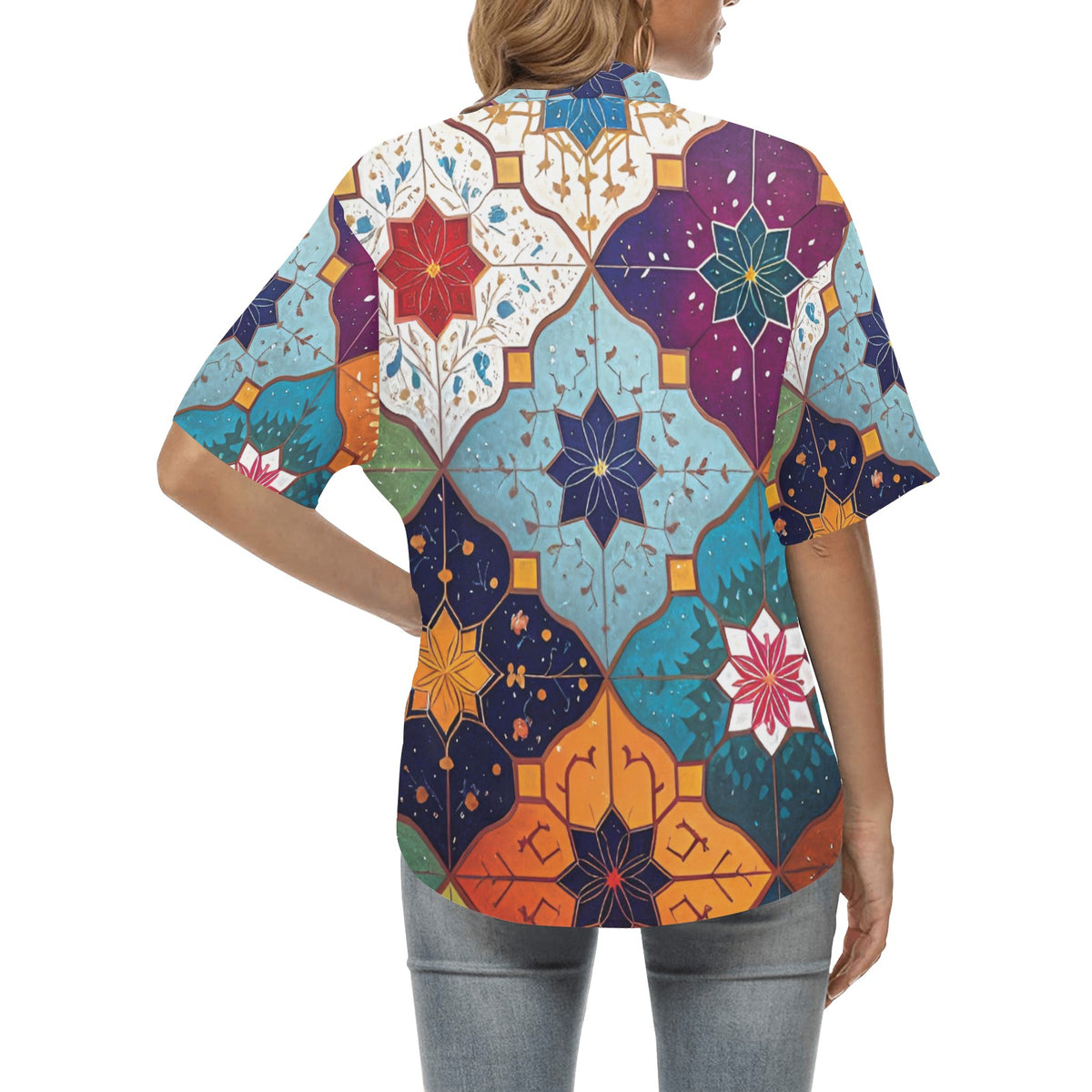 All Over Print Hawaiian Shirt for Women (T58)