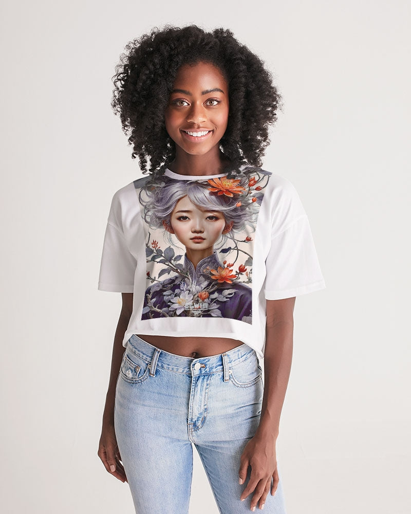 Woman's All-Over Print Lounge Cropped Tee