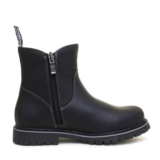 Quebec Waterproof Zip Up Ankle Boots - Black