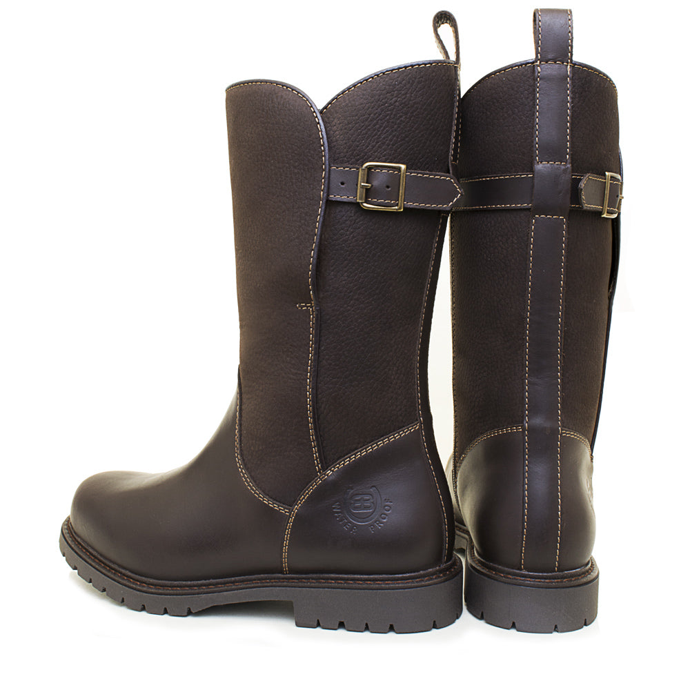 Quebec Waterproof Zip Up Mid Calf Boots - Brown