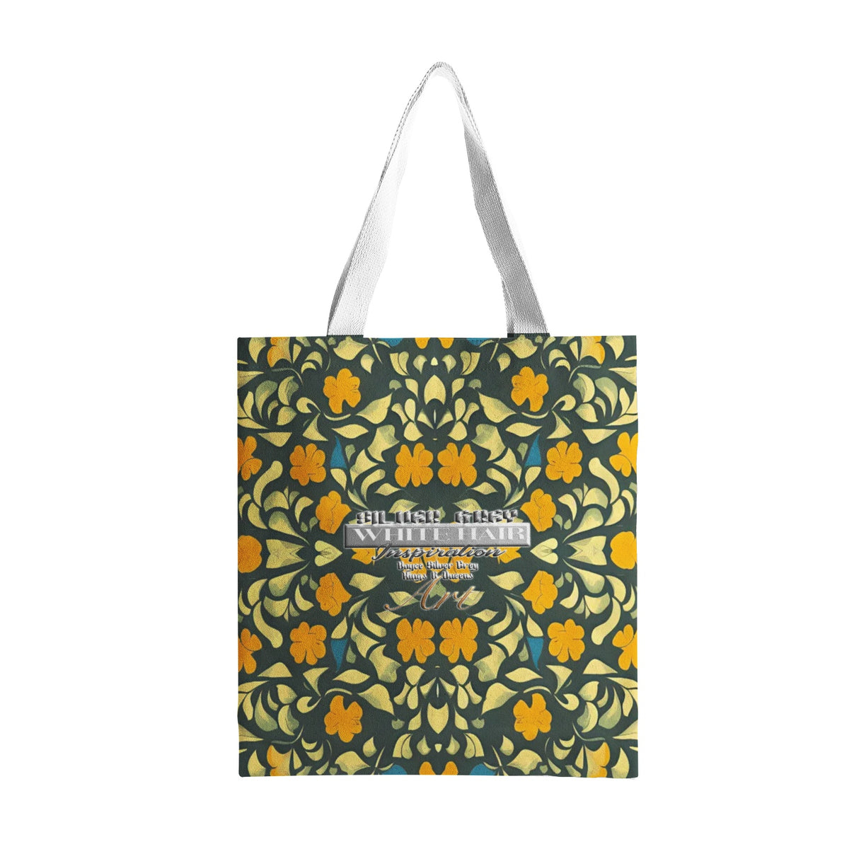 Silver grey white hair inspiration Duty and Strong Natural Canvas Tote Bags