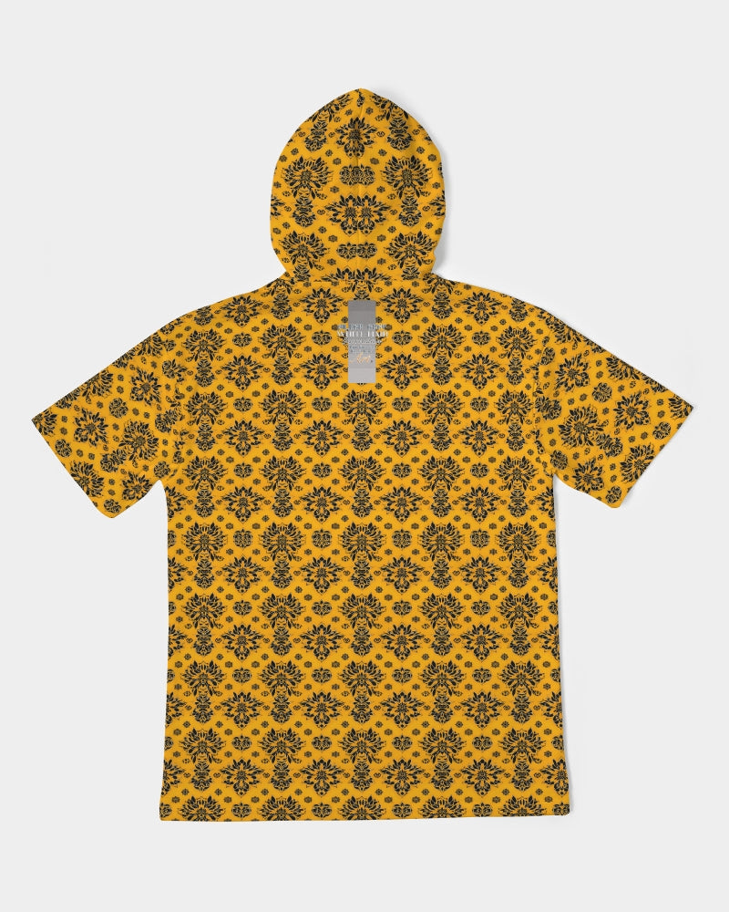 Orange and black royal design Men's Premium Heavyweight Short Sleeve Hoodie