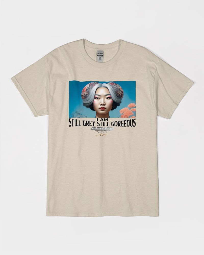 Promoting Asian women with silver grey Unisex Ultra Cotton T-Shirt | Gildan