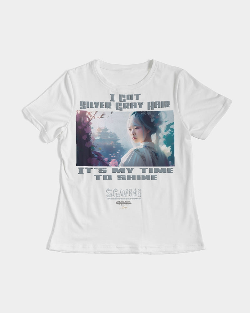 Asian sister with silver grey hair Women's All-Over Print Tee