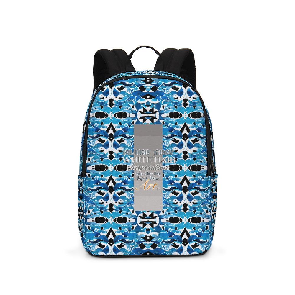Blue Abstract pattern design Large Backpack