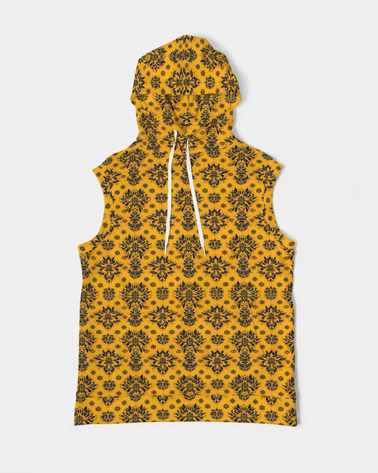 Orange and black royal design Men's Premium Heavyweight Sleeveless Hoodie