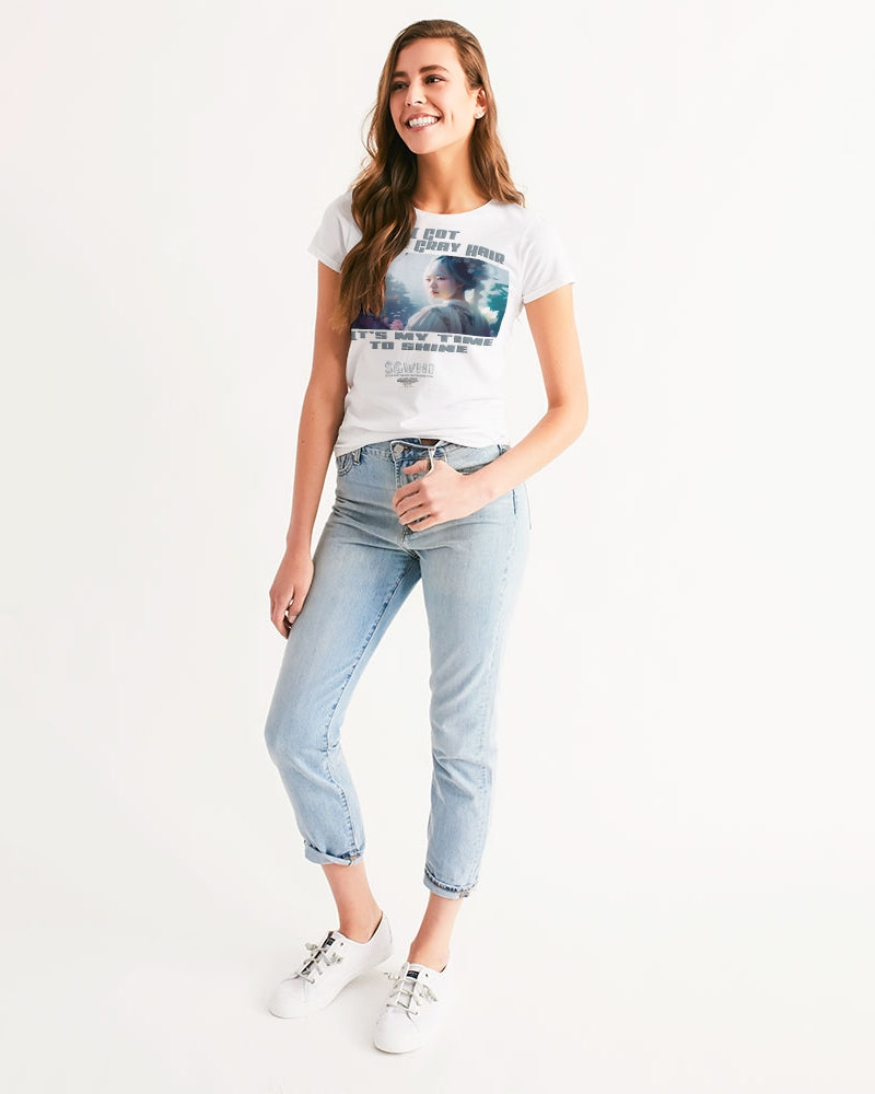 Asian sister with silver grey hair Women's All-Over Print Tee