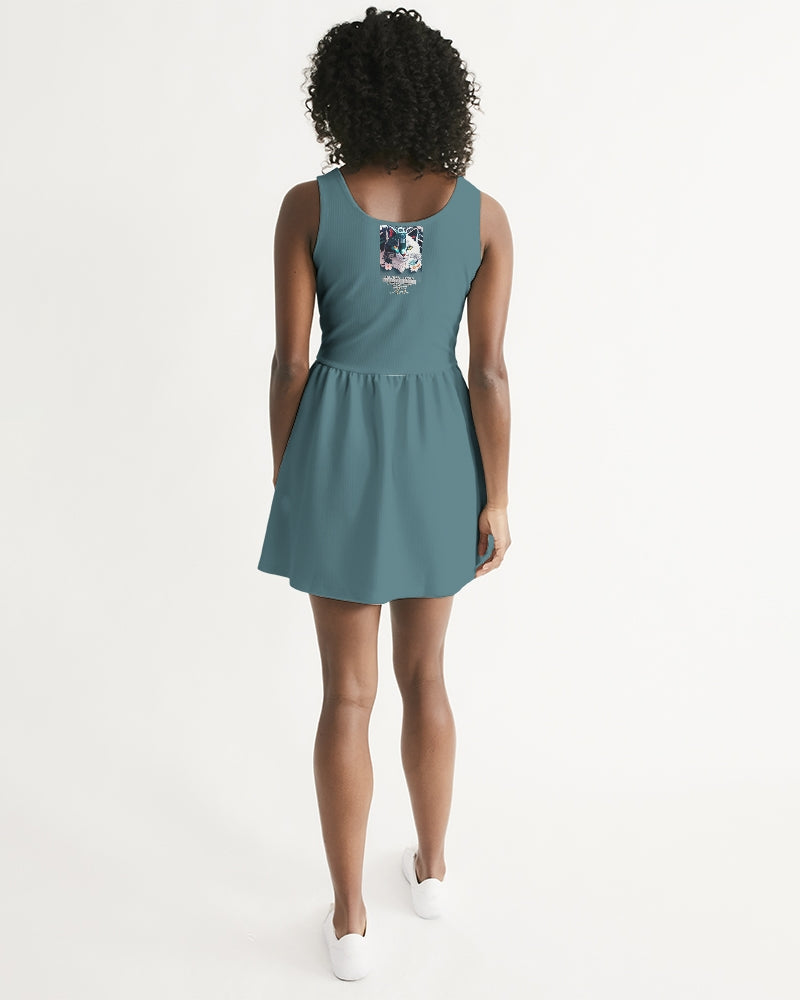 Silverfox flower Women's Scoop Neck Skater Dress