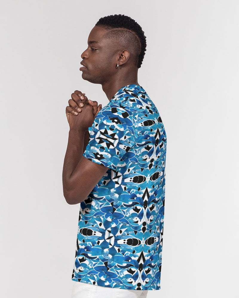 Blue Abstract pattern design Men's Everyday Pocket Tee