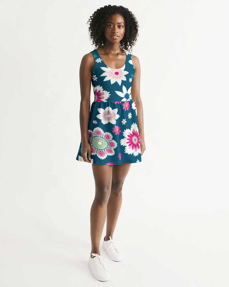 Beautiful floral pattern Women's All-Over Print Scoop Neck Skater Dress