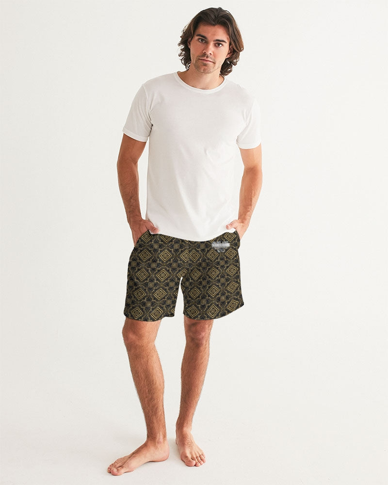Brown Diamond pattern Men's Swim Trunk