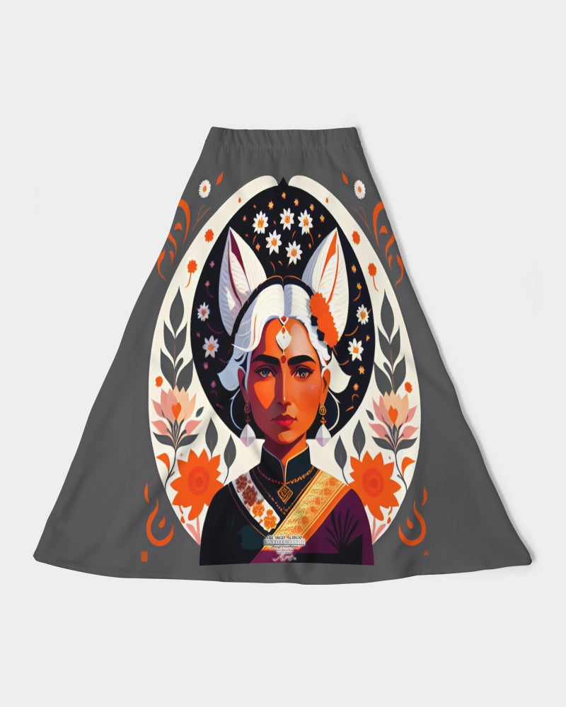 Indian Silver fox Women's A-Line Midi Skirt