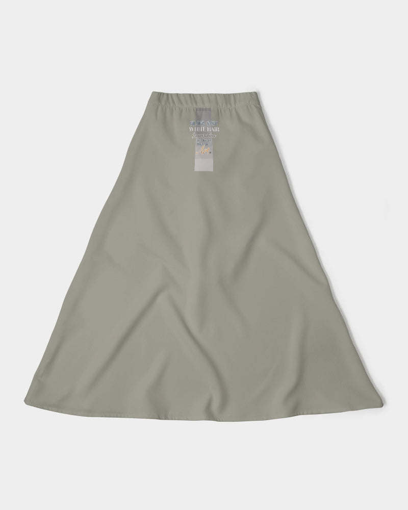 Nubian girl silver fox Women's A-Line Midi Skirt