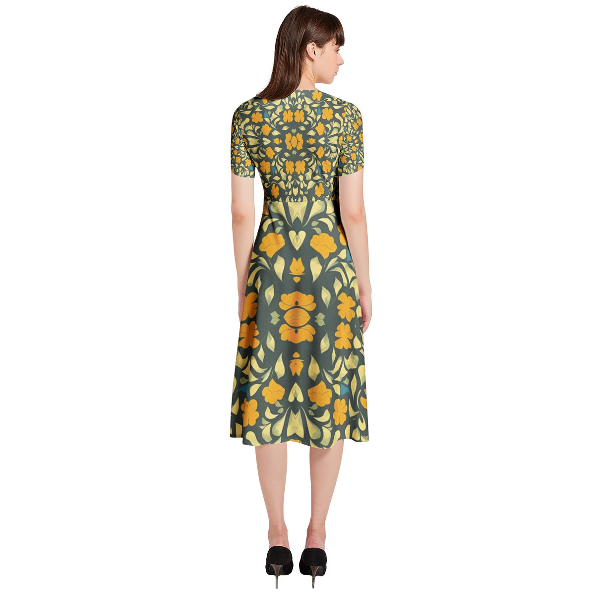 Women's Puff Sleeve Button Through Dress [JW]