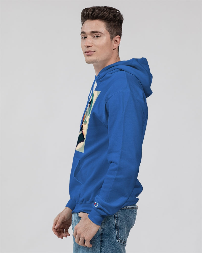 Silver grey white man Unisex Hoodie | Champion